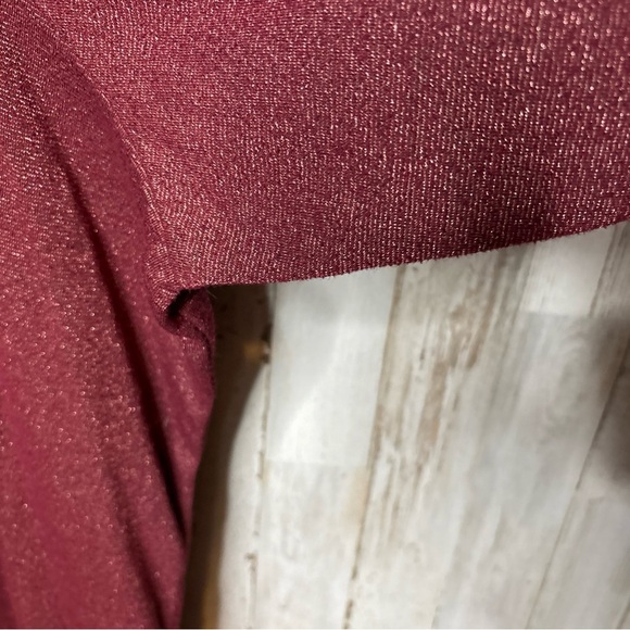 Woman Within Sweatshirt Womens Pullover Round Neck  Maroon & Metallic 2X - Picture 9 of 16